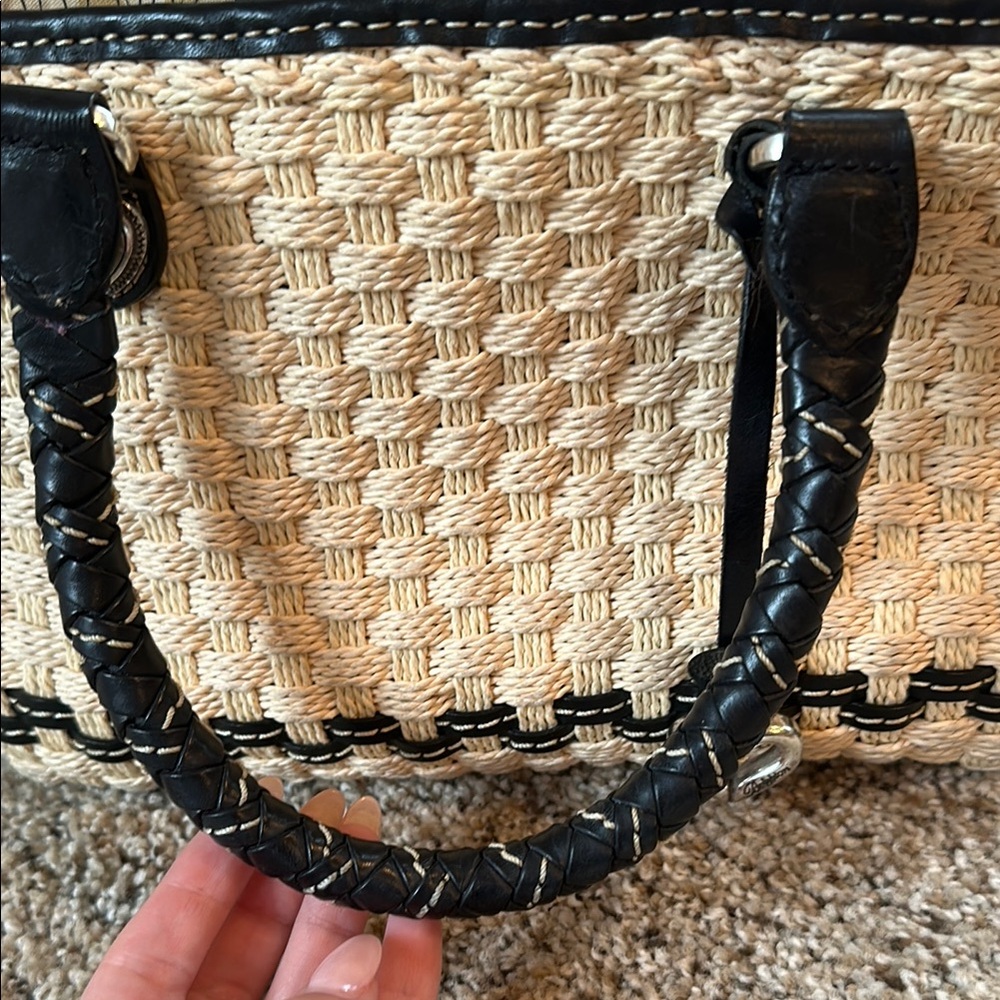Brighton Black and Cream Woven Handbag - Picture 3 of 9